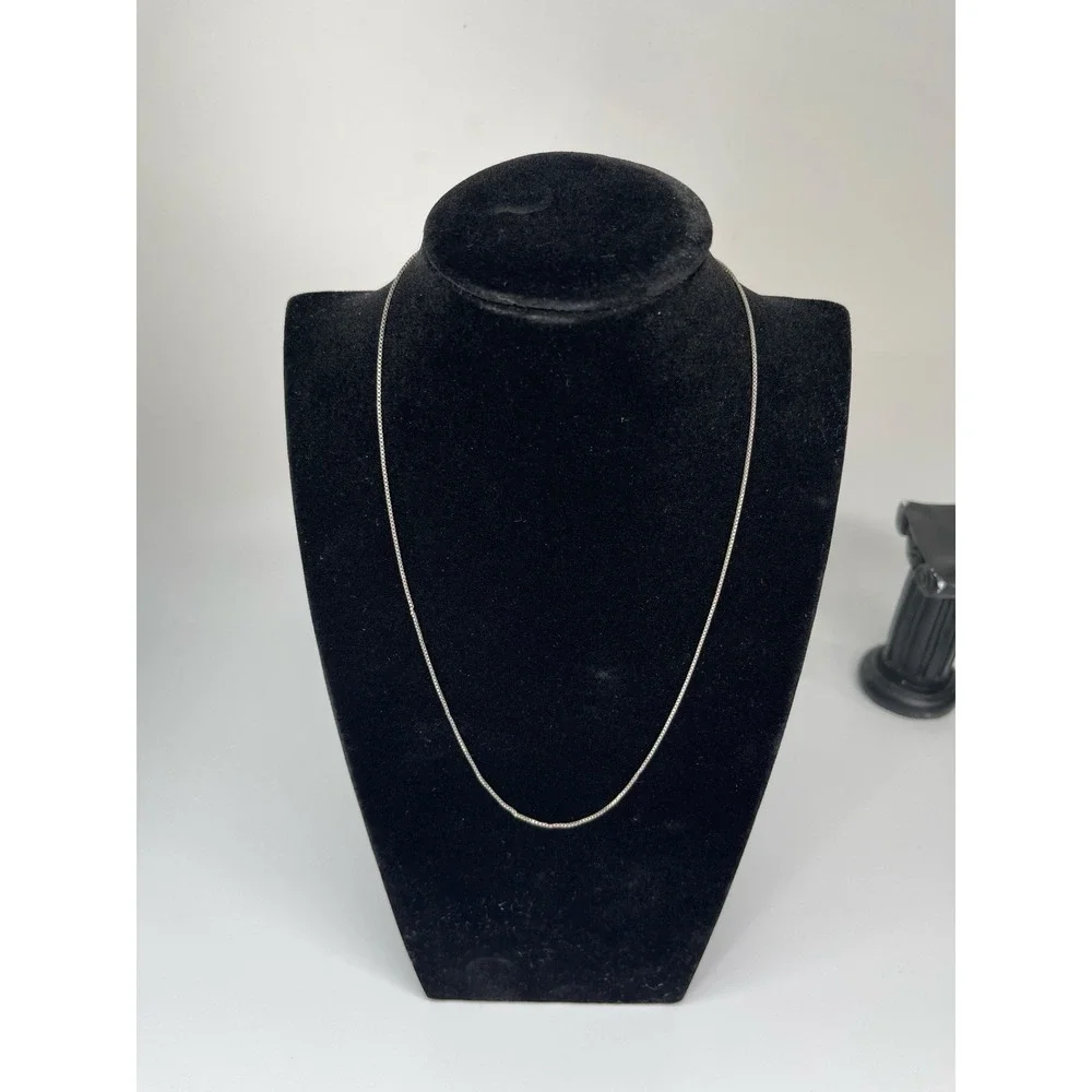 Vintage‎ Italy 925 Sterling Silver Box Chain Necklace 18